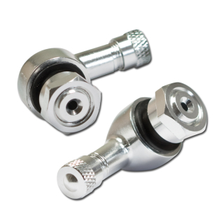 Aluminiumventil / Winkelventil 90° abgewinkelt Ø 11,3mm SILBER