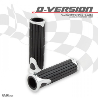 D-VERSION Alu Griffe / Lenkergriffe SILBER univeral passend