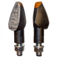 PEAK LED Blinker kurz / schwarz / weisses Glas