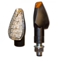 PEAK LED Blinker kurz / schwarz / konvexes Glas
