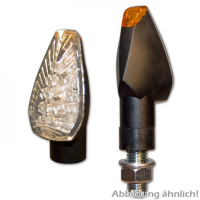 PEAK LED Blinker kurz / schwarz / konvexes Glas