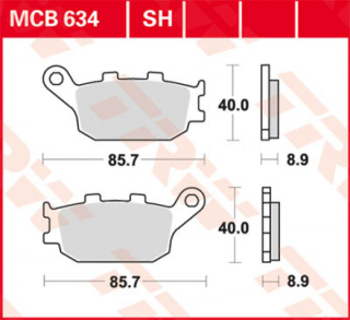 TRW / LUCAS MCB634SH Sinter Bremsbeläge hinten HONDA CB1300  05-13