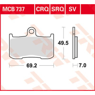 TRW / LUCAS MCB737SV Sinter Bremsbeläge vorne  TRIUMPH TIGER 1050 / SPORT  07-15