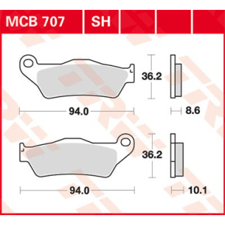 TRW / LUCAS MCB707SH Sinter Bremsbeläge hinten BMW   R1200 / CLASSIC / INDEPENDENT / MONTAUK  02-04