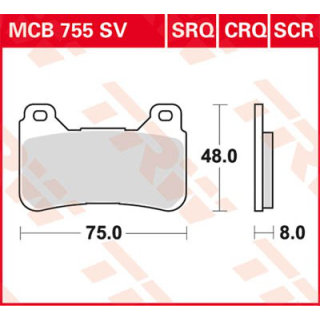 TRW / LUCAS MCB755SV Sinter Bremsbeläge vorne HONDA CROSSRUNNER VFR800 X RC80 15-16