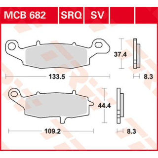 TRW / LUCAS MCB682SV Sinter Bremsbeläge vorne links SUZUKI BANDIT GSF 650 / S  05-06