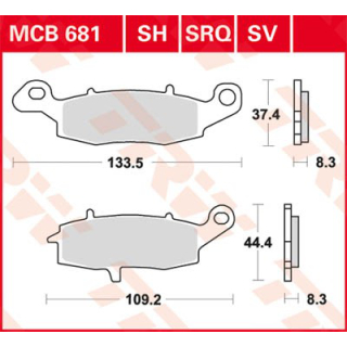 TRW / LUCAS MCB681SV Sinter Bremsbeläge vorne rechts SUZUKI DL650 V-STROM  04-11