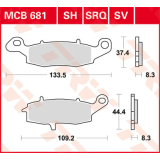 TRW / LUCAS MCB681SV Sinter Bremsbeläge vorne rechts SUZUKI BANDIT 650 / S  05-06