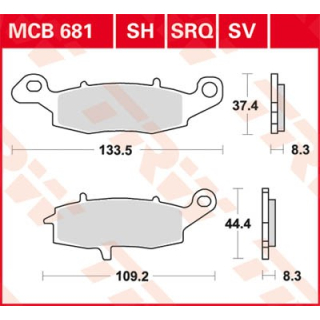 TRW / LUCAS MCB681SV Sinter Bremsbeläge vorne rechts SUZUKI GSX 600FW  98-04