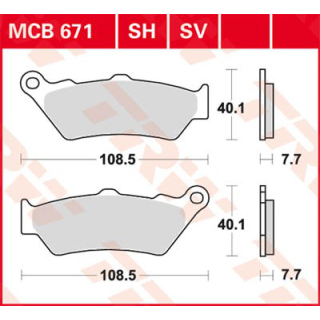 TRW / LUCAS MCB671SH Sinter Bremsbeläge hinten TRIUMPH 2300 ROCKET III CLASSIC  07-13