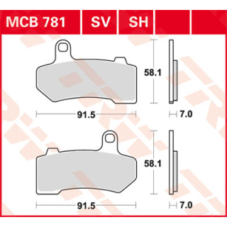 TRW / LUCAS MCB781SV Sinter Bremsbeläge vorne HARLEY DAVIDSON FLHX 1584 STREET GLIDE / FLTR 1584 ROAD GLIDE  08-10