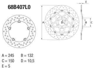 BREMBO Serie ORO Bremsscheibe 68B407L0 hinten