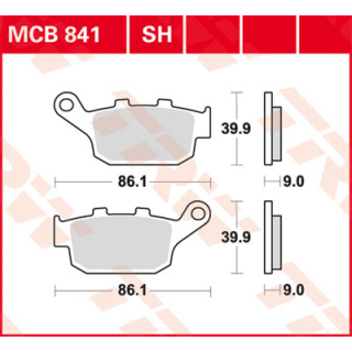 TRW / LUCAS MCB841SH Sinter Bremsbeläge hinten HONDA CB500 F PC45  13-15