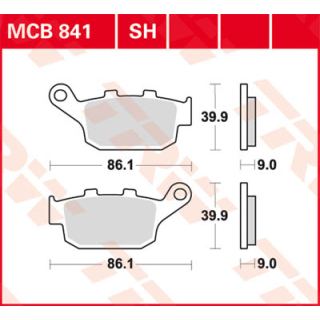 TRW / LUCAS MCB841SH Sinter Bremsbeläge hinten HONDA CBR300R NC51 14-17