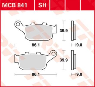 TRW / LUCAS MCB841SH Sinter Bremsbeläge hinten HONDA CBR500 R PC62  ab 2021