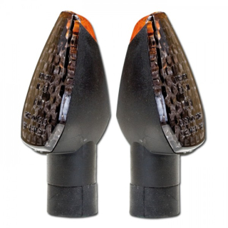 PEAK LED Blinker kurz / schwarz / getöntes Glas langer Arm