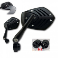 Lenkerendenspiegel SHIELD mit passenden Lenkerende für KAWASAKI Z900  17-19  kurzer Arm