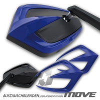 Lenkerendenspiegel MOVE mit passenden Lenkerenden für KAWASAKI Z900  17-19  mit farbigen Blenden