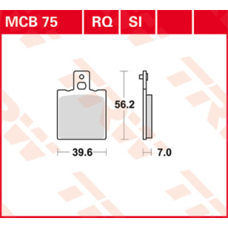 TRW / LUCAS MCB75 Organische Bremsbeläge vorne LAVERDA PF 350 ALPINO / RS 350 ALPINO / 500 ALPINO, S  77-83