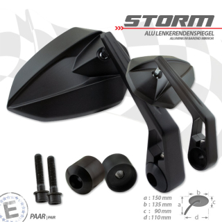 Lenkerendenspiegel STORM für KAWASAKI VULCAN 650 / S / CAFE ab 2021 mit passenden Lenkerenden