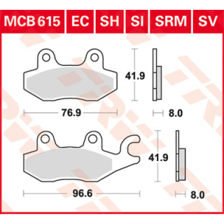 TRW / LUCAS MCB615SH Sinter Bremsbeläge hinten KAWASAKI NINJA 125  19-20