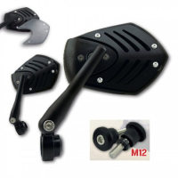 Lenkerendenspiegel SHIELD mit passenden Lenkerenden für BMW R nine T  R9T ab 2021   kurzer Arm