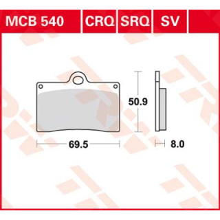 TRW / LUCAS MCB540SV Sinter Bremsbeläge vorne CAGIVA 600 RIVER  94-99