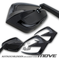 Lenkerendenspiegel MOVE für KAWASAKI Z1000  10-13  mit farbigen Blenden und passenden Lenkerenden