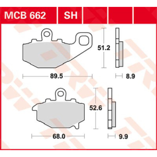 TRW / LUCAS MCB662SH Sinter Bremsbeläge hinten KAWASAKI Z1000 / R  17-20