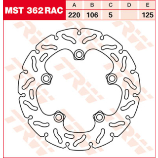 TRW / LUCAS MST362RAC Bremsscheibe hinten YAMAHA YZF R1 / R1M RN65  ab 2020