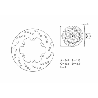 BREMBO Serie ORO Bremsscheibe 68B40791 hinten starr DUCATI SCRAMBLER 800 alle Modell Versionen  17-20