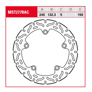 TRW / LUCAS MST277RAC Bremsscheibe hinten YAMAHA TRACER 700 / TRACER 7 / GT RM30 / RM31  ab 2020