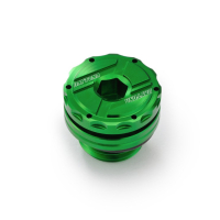 DAYTONA Öleinfülldeckel Schraube Verschluss  verschiedene KAWASAKI Modelle grün eloxiert