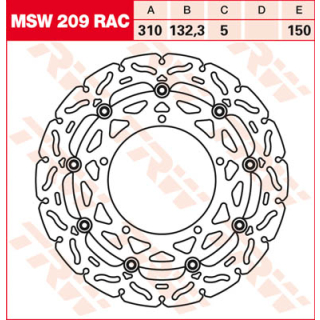 TRW / LUCAS MSW209RAC WAVE Bremsscheibe vorne für YAMAHA YZF R1 RN22  12-14