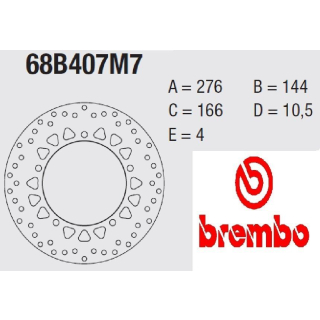 BREMBO Serie ORO Bremsscheibe 68B407M7 vorne starr