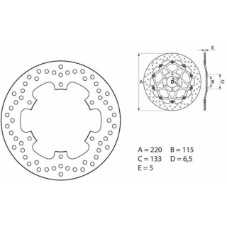 BREMBO Serie ORO Bremsscheibe 68B40756 hinten starr für YAMAHA WR125 R / X ab 2009