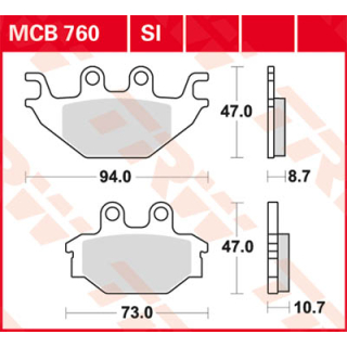 TRW / LUCAS MCB760 Organische Bremsbeläge hinten