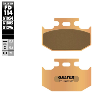 GALFER Organische Bremsbeläge hinten FD114 - G1054 für YAMAHA MT-125 RE11  14-16