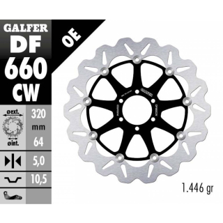 GALFER WAVE Bremsscheibe DF660CW vorne für APRILIA SHIVER 750 ab 2007