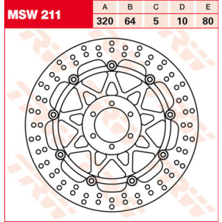 TRW / LUCAS MSW211 Bremsscheibe vorne für APRILIA SHIVER 750 ab 2007