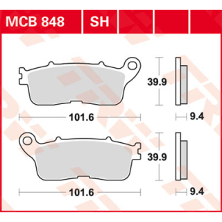 TRW / LUCAS MCB848SH Sinter Bremsbeläge hinten