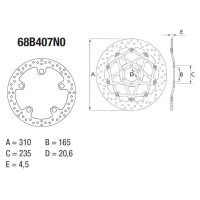 BREMBO Serie ORO Bremsscheibe 68B407N0 vorne starr