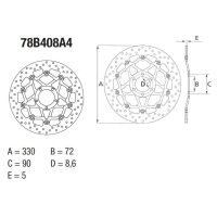 BREMBO Serie ORO Bremsscheibe 78B408A4 vorne