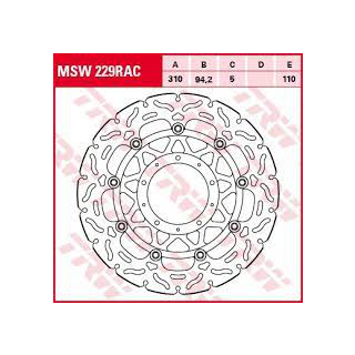 TRW / LUCAS MSW229RAC WAVE Bremsscheibe vorne für HONDA VFR800 F RC93 ab 2017