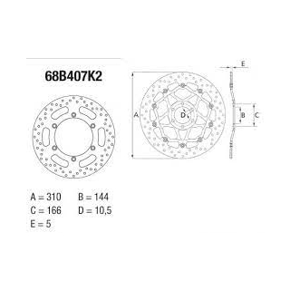 BREMBO Serie ORO Bremsscheibe 68B407K2  vorne