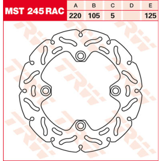 TRW / LUCAS MST245RAC WAVE Bremsscheibe hinten starr