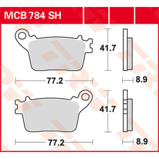 TRW / LUCAS MCB784SH Sinter Bremsbeläge hinten HONDA CBR600RR PC40 ab 2013