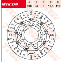 TRW / LUCAS MSW240 Bremsscheibe vorne HONDA CBR600RR PC40...