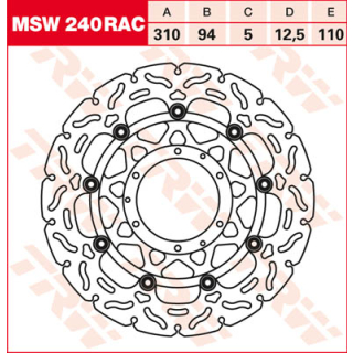 TRW / LUCAS MSW240RAC WAVE Bremsscheibe vorne für HONDA CBR600RR PC40 ab 2013