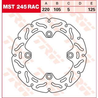 TRW / LUCAS MST245RAC WAVE Bremsscheibe hinten starr für HONDA CBR1000RR SC57 FIREBLADE  04-05